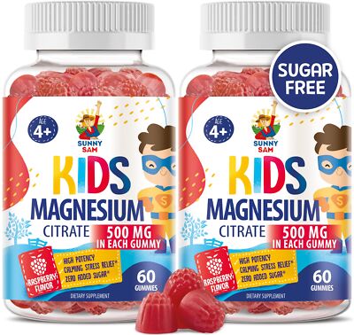 Sugar-Free Magnesium Gummies for Kids & Teens   500mg Calm, Sleep & Mood