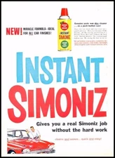 1959 Instant Simoniz Wax  Vintage Advertisement Print Car Art Ad D129