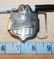 VINTAGE 1977 MCDONALD'S ALL AMERICAN TEAM SPORTS PEWTER BUCKLE MADE IN USA