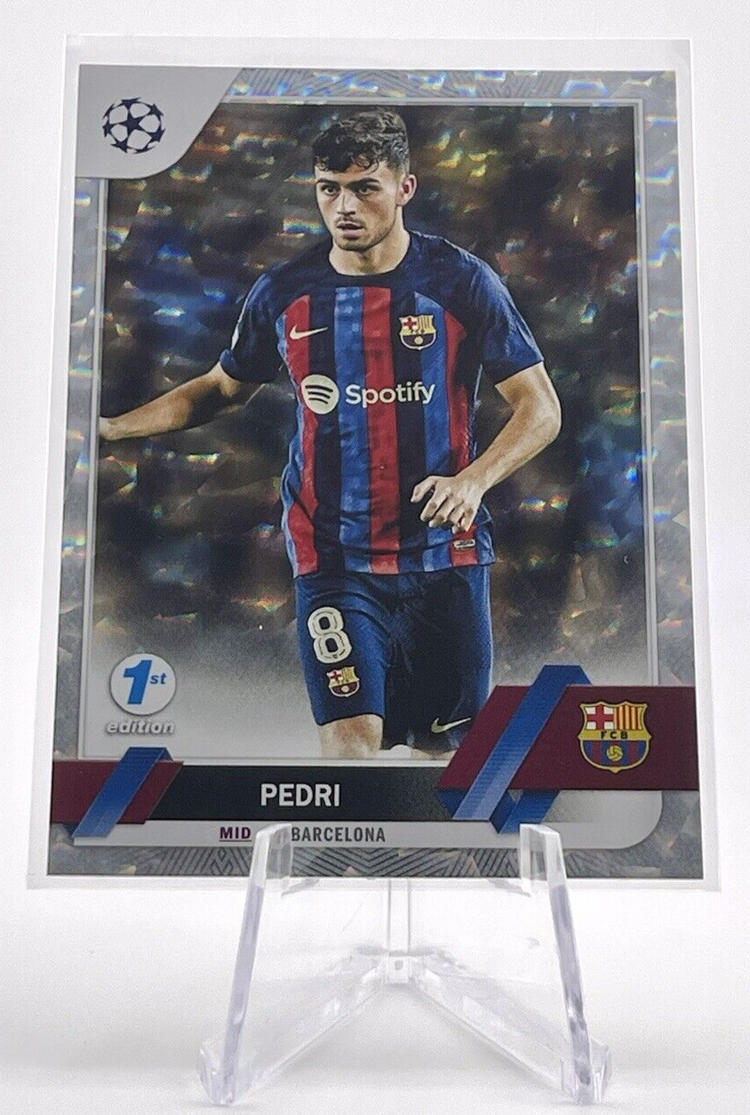 Pedri 2022-23 Topps UEFA Club Competitions 1st Edition Icy Foil #136 Barcelona