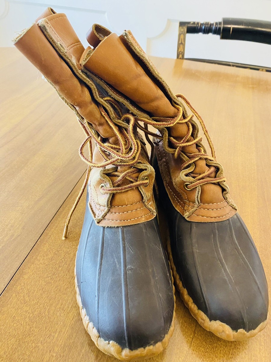 Vtg LL BEAN Maine Hunting Shoe Leather Duck Boots Size L 7  display picture 3