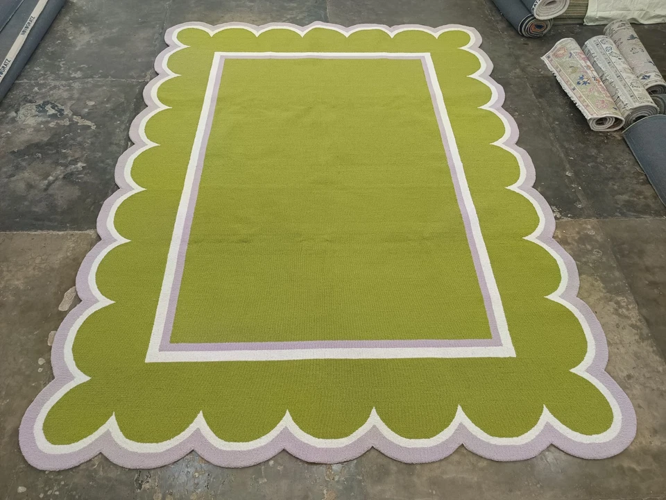 Tapete de área vieira rosa lã lavanda tufado à mão para quarto sala cozinha - Imagem 2 de 4