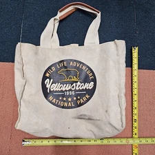 Stains* Yellowstone 1996 Reusable Canvas Tote Bag Shopping 15x15 Graphic R0a