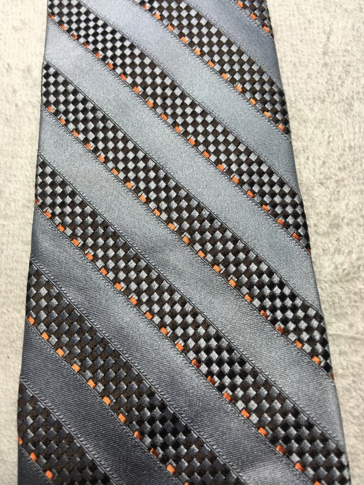 JOHN BARTLETT MENS TIE SKY BLUE WITH ORANGE AND BROWN 3.75 X 61 - Image 3 of 4