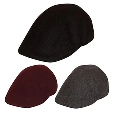 Ivy Hat Gatsby Newsboy Cap 100% Wool Black, Gray ,Burgundy.