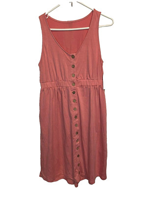 Trendsi Button Down Empire Waist Dress Women's Size Small Pink New With Tags