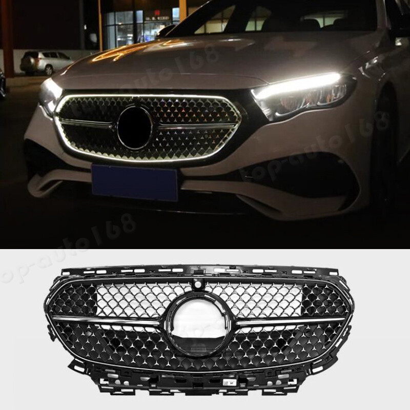 Front Grille Grill Mesh w/ LED Lights For Mercedes-Benz E-Class