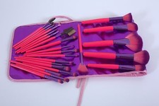 24pcs superior Profesional Soft Cosmetic Makeup Brush Set Pink  Purple Bag Case