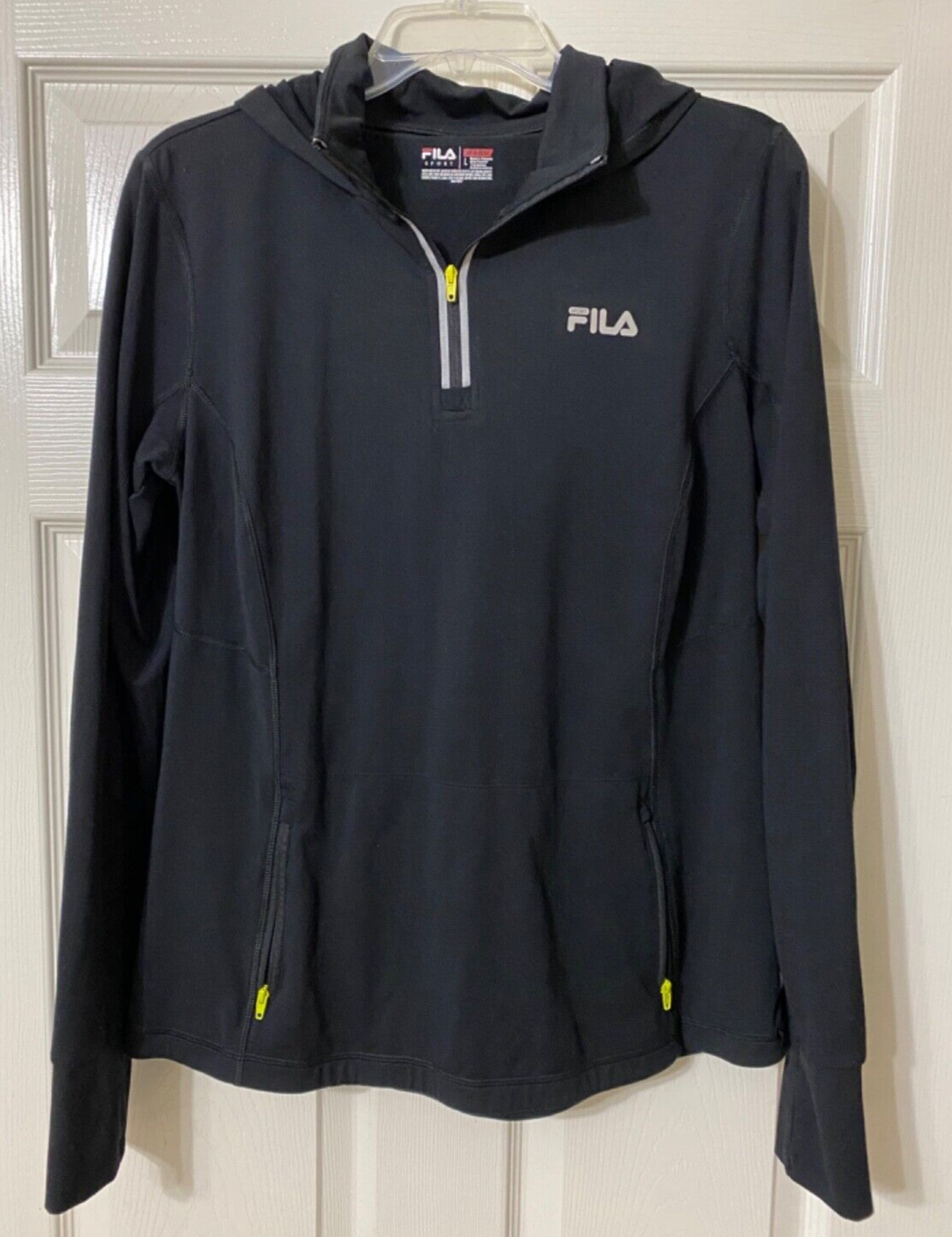 Giacca mezza zip Fila taglia grande colore nero tasche zip elasticizzata