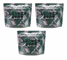 x (3 pack) Military Leisure Emergency Rice Food Combat Ration MRE Bibimbap Beef