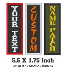Custom Embroidered Vertical Sew on Patch Motorcycle Biker 5.5" x 1.75" (B) Badge