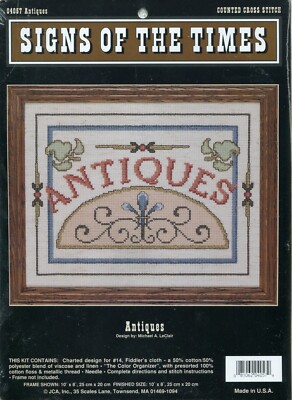 Antiques - Signs of the Times by JCA counted cross stitch kit 10'' x 8''