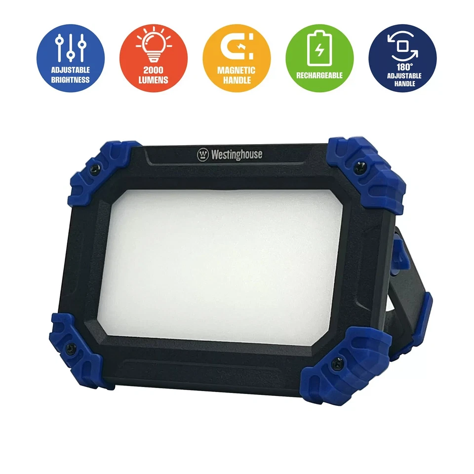 Luz de trabajo portátil recargable LED Westinghouse 2000 lúmenes (juego de 2) Foto 3 de 4