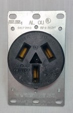 Leviton 50A Range Outlet 125V 250V 3 Pole 3 Wire Non Grounding Nema 10-50 Black