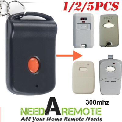 1/2/5 Pcs 10 Dip Switch Garage Door Remote 1 Button with Multicode 300mhz 3089