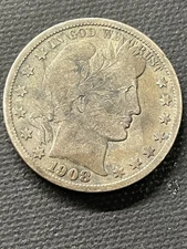 1908-S Barber Half Dollar - Scarce  Better Date
