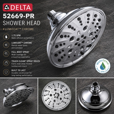 Delta 52669 1.75 GPM Multi Function Shower Head - Chrome