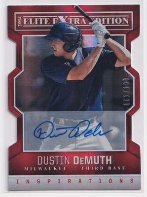 2014 Panini Elite Extra Edition Inspirations Dustin DeMuth Auto /100 #70