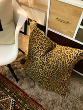 Ralph Lauren Leopard Print Square Throw Pillow 100 euro sham Cotton 24x24