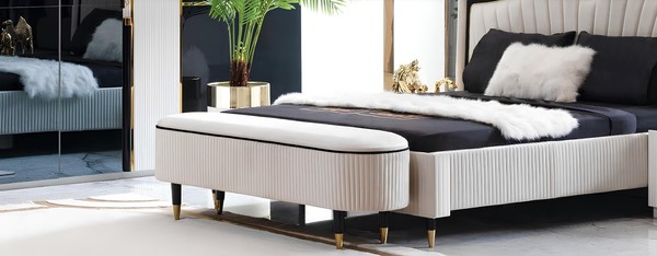 Hocker Polster Sitz Design Textil Relax Luxus FußHocker Sofa Sitzbank Stoff Neu-image