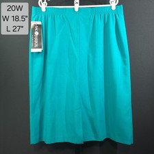 NWT Vintage Sag Harbor Skirt Womens Plus 20W Teal Blue 90s Career Midi Lined
