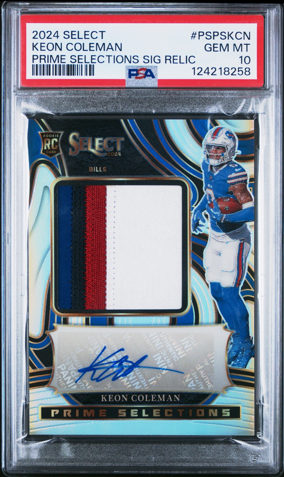 Keon Coleman Panini Select Prime Selections Signature Relics #PSPSKCN Base