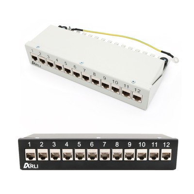 Cat8 Patchpanel 12 Port Netzwerk Verteilerfeld geschirmt Keystone Cat8.1 Aufputz