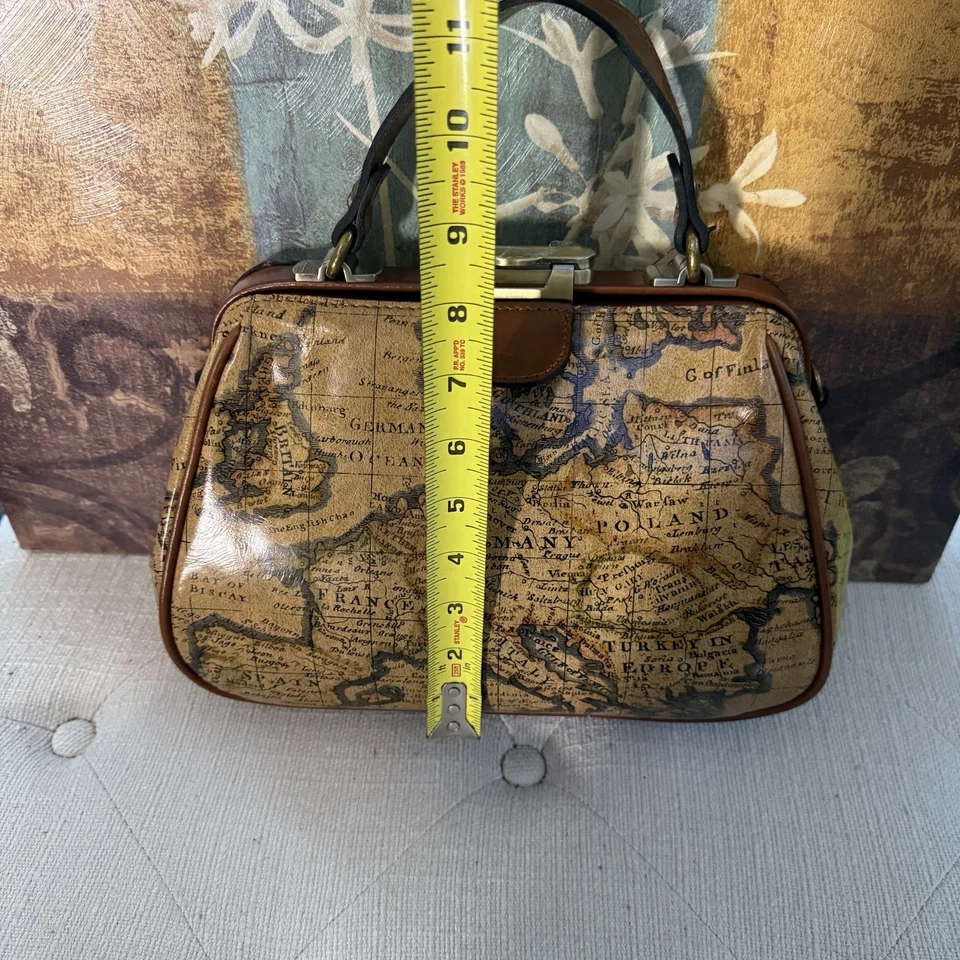 Patricia Nash Gracchi европейская карта печать кожаный верхний ручки сумка с Ярлыками $249 - Изображение 4 из 4