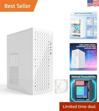 Micro ATX & Mini-ITX Slim White Case | Efficient Airflow & 2 USB Ports
