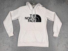 The North Face Hoodie Womens Small White Half Dome Logo Fleece Sweatshirt