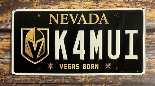 Expired Nevada Vanity License Plate NHL Vegas Golden Knights Vegas Born K4MUI