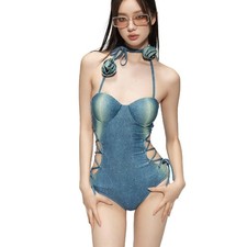 Women Swimming Costume Piece Swimsuit Backless Slimming Swimwear Bathing Suit