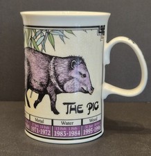 Dunoon Ming Shu Zodiac Mug Year Of The PIG Bone China Chinese Astrology