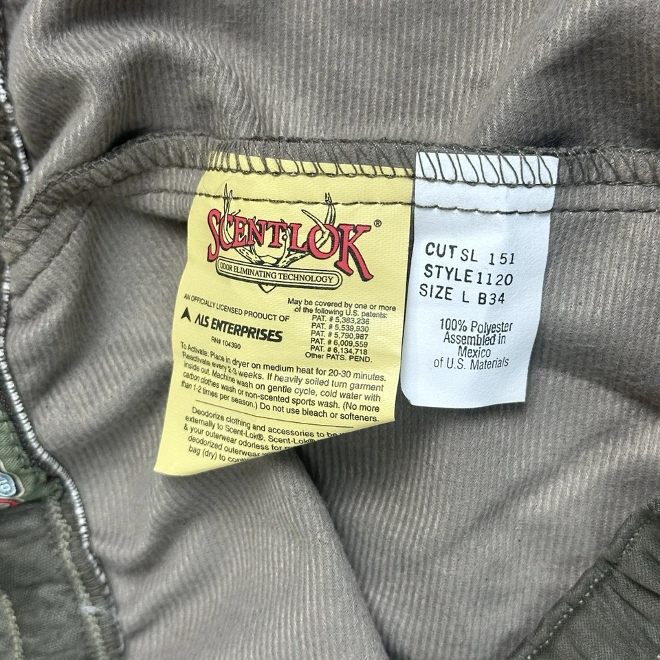 Scent Lok Base Layer Pants Mens L Green Midweight Style 1120 Hunting Outdoors - Image 4 of 4