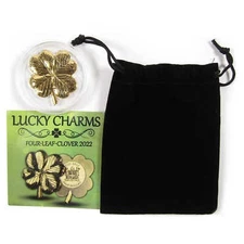 Four-Leaf Clover Uncirculated 24K Gold-Plated 50C Coin 2022 Fiji COA