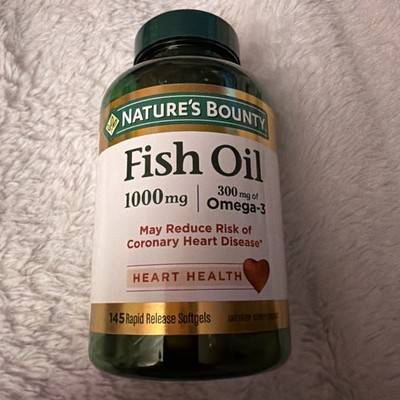Nature's Bounty Fish Oil Rapid Release 145 Softgels 1000mg Exp 06/2027