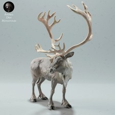Reno Caribú Impreso en 3D Modelo RR Diorama Sin Pintar Cabeza de Navidad Girada