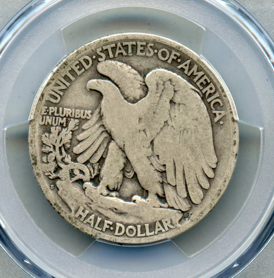 1921 S Liberty Walking Silver Half Dollar PCGS VG 8 - Image 4 of 4