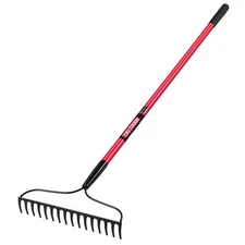 Truper R-16AM-FV Steel 16-Tine Bow Rake 15.5 in. with 54 in. Handle (Pack of 6)