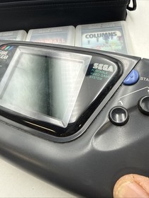 Sega Game Gear Console Lot 5 Games Carrying Case Charger Powers On Clean READ