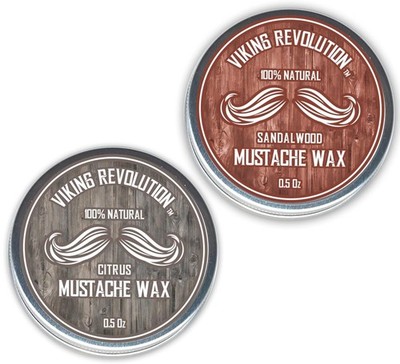 Mustache Wax 2 Pack - Beard & Moustache Wax for Men - Strong Hold Helps Train Ta