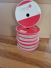 NEW Celebrate It Wired Ribbon 2.5" Wide x 26 Yards Each 3x Christmas Stripe
