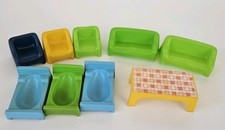 1973 Vintage Hasbro Weebles Couch Chair Bed Table Cottage Furniture Lot of 9