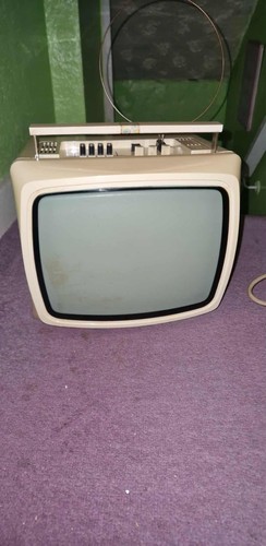 A vintage PYE Rambler 12 black and white portable television