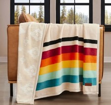 Pendleton Reversible Plush Throw 50 x 70 inches Stripe Stripes NEW Fast Ship