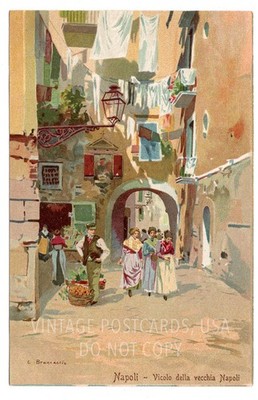 Napoli ITALY Antique Postcard - Vicolo della vecchia Napoli - Undivided
