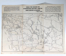 Folleto de mapa de ferry Newburgh-Beacon de colección río Hudson Nueva York efímera NY
