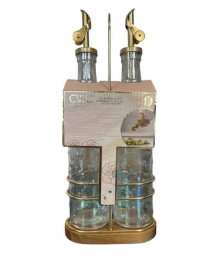 #ad #ad Cook With Colors Oil And Vinegar Set Iridescent Tiny Bows Gold Detail Brand New $17.99