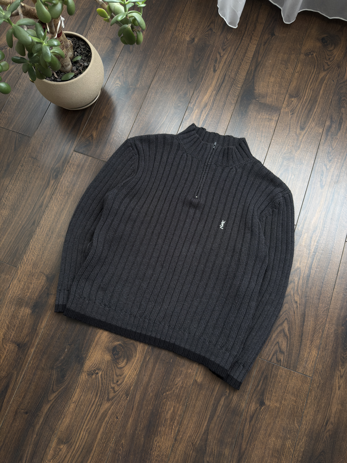 Maglione vintage YSL Yves Saint Laurent maglia zip 1 4