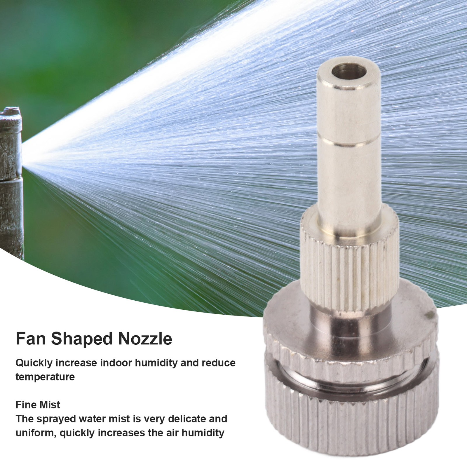 New Nozzle 6mm Quick Connector Brass Fan Shaped Low Pressure Atomizer Mi
